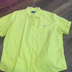 Ralph Lauren Cotton XXL Neon Short Sleeve Shirt